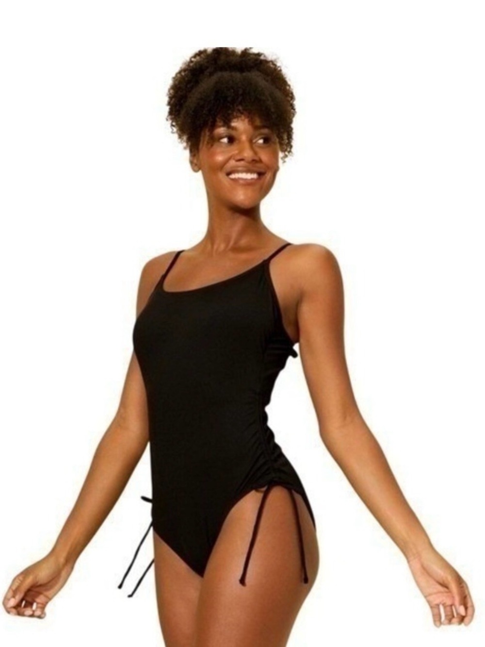 One Piece Black Swimsuit 1 Piece Neutral Ribbed Suit Summer Vacation Beach Pool